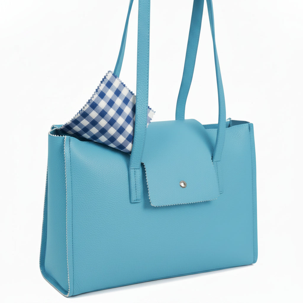 Everyday Tote w/ Gingham-Print Lining