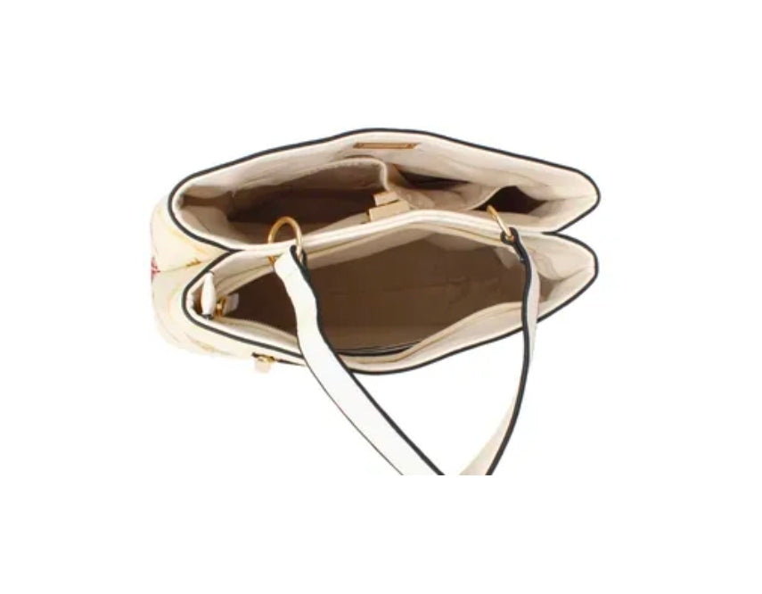 Handbag Beige Luxe Monogram Top Handle Bag Set