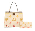 Handbag Beige Luxe Monogram Top Handle Bag Set