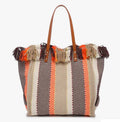 Madison Striped Tote. Jen and Co. 2 in 1