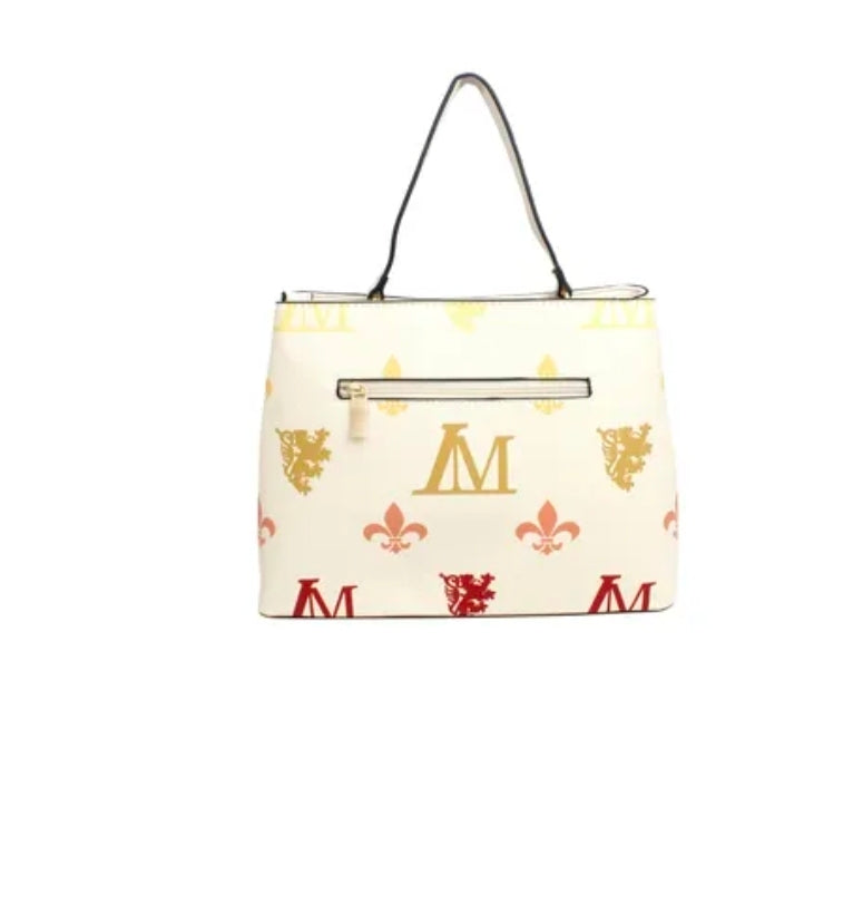 Handbag Beige Luxe Monogram Top Handle Bag Set