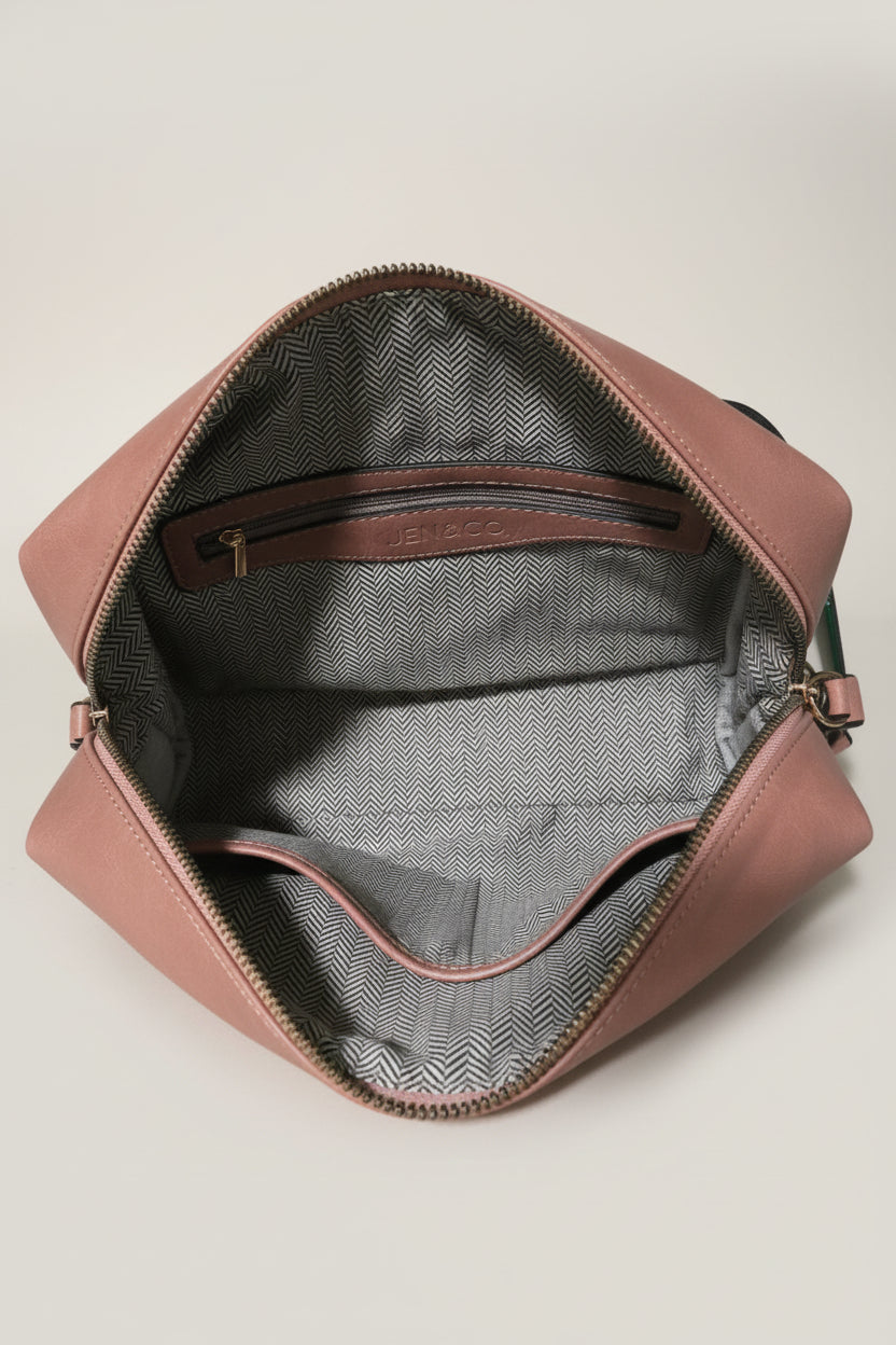 Madison Striped Tote. Jen and Co. 2 in 1
